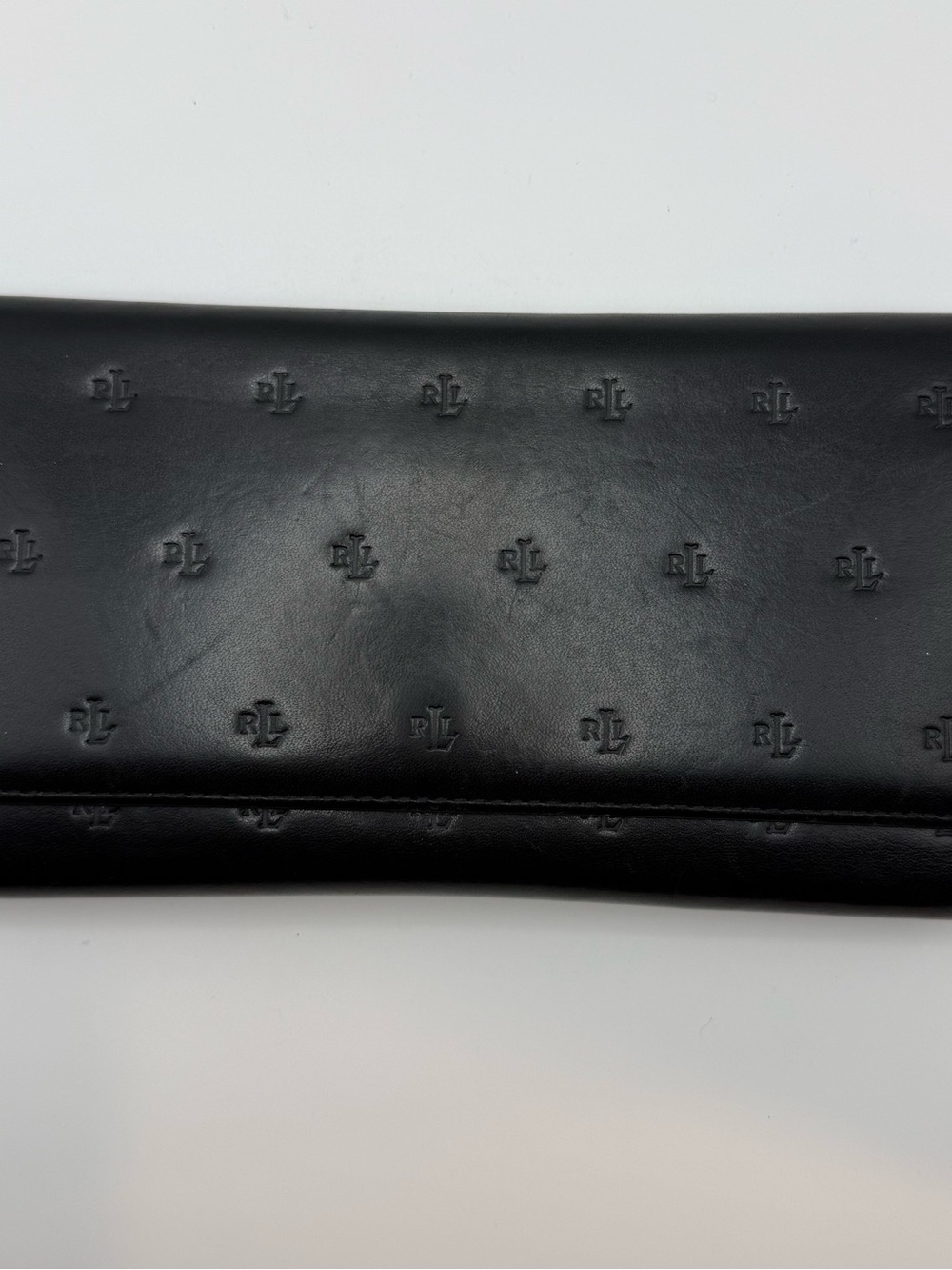 Ralph Lauren Black Embossed Leather Long Wallet - Picture 5 of 7
